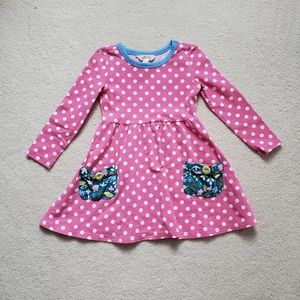 Matilda Jane Girls' Collecting Leaves Pink and White Polka Dot Dress sz2